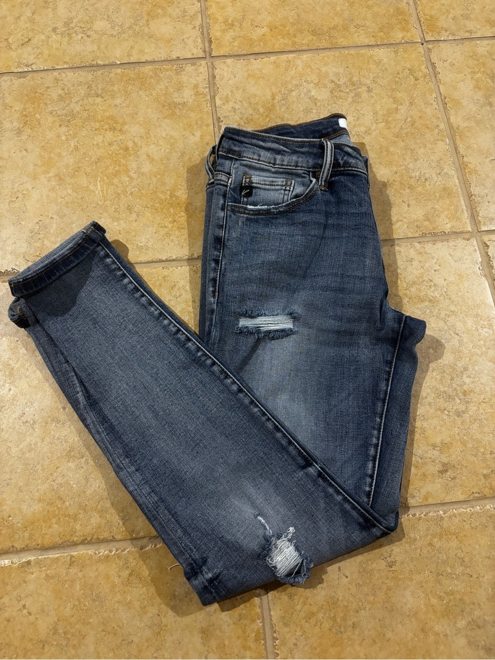 Skinny Distressed Dark Blue Women's Jeans
